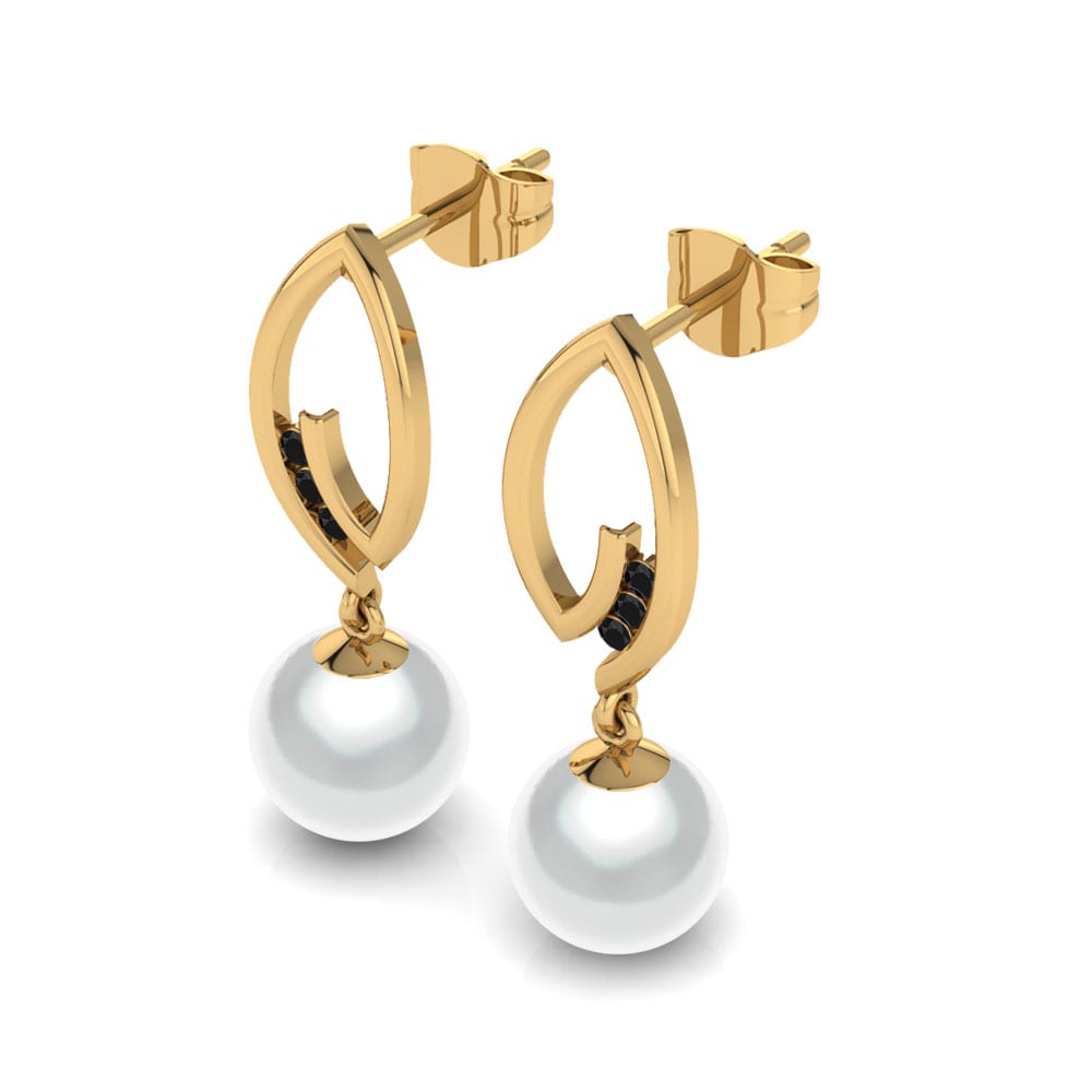 14ct Yellow Gold Black Onyx Women's Earring Dignity