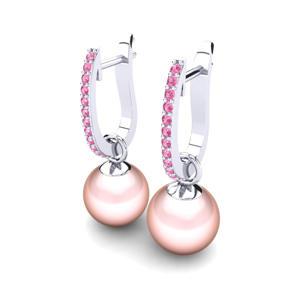 Turmalina rosa Pendiente de mujer Nella Ø10 mm