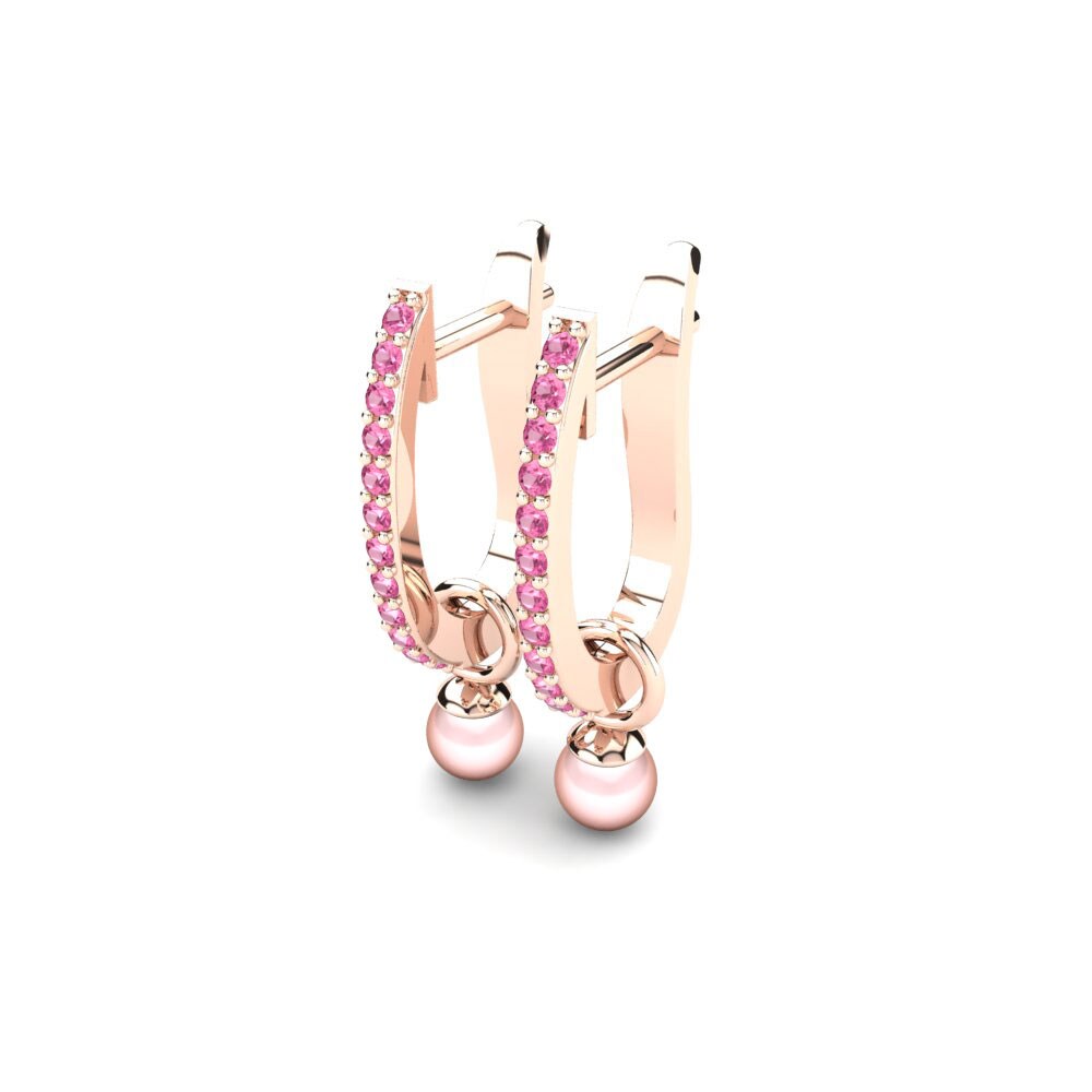 Turmalina rosa Pendiente de mujer Nella Ø4 mm