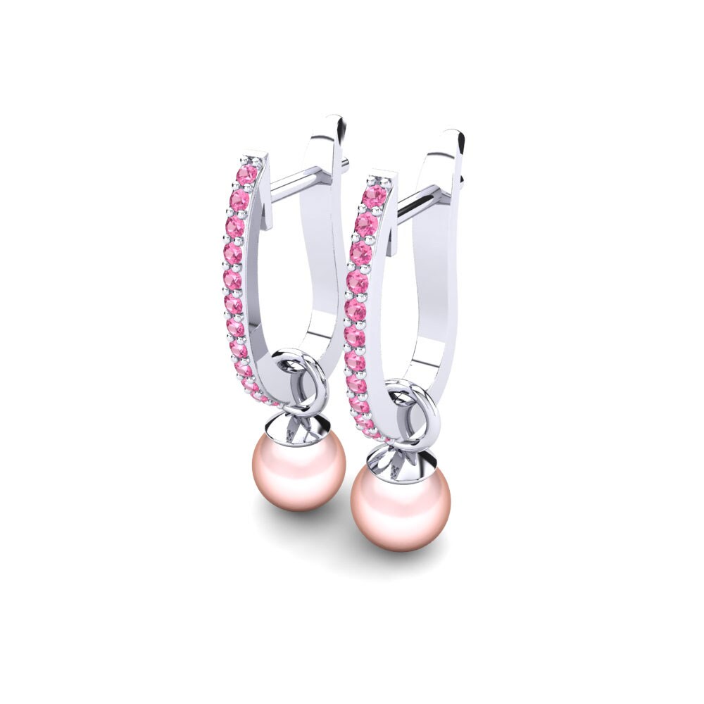 Turmalina rosa Pendiente de mujer Nella Ø6 mm