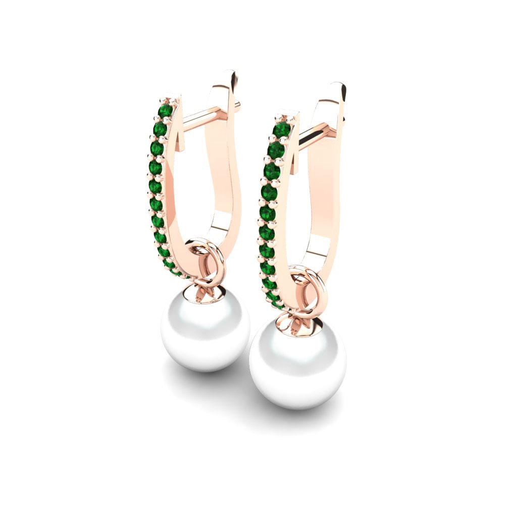 9ct Rose Gold Green Zirconia Women's Earring Nella
