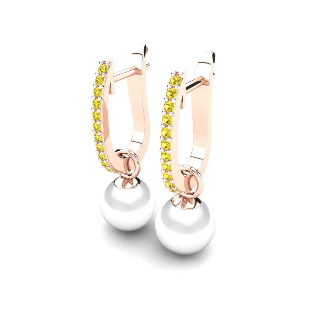 14ct Rose Gold Yellow Sapphire Women's Earring Nella