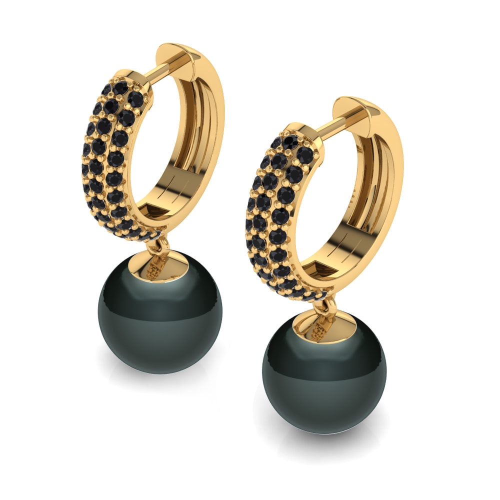 Sort Diamant Kvindes ørering Riva Ø10 mm