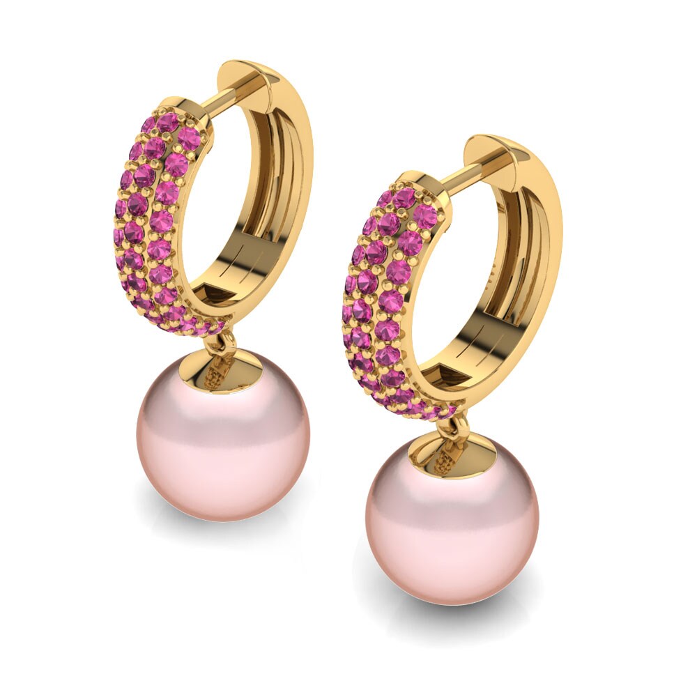 Turmalina rosa Pendiente de mujer Riva Ø10 mm
