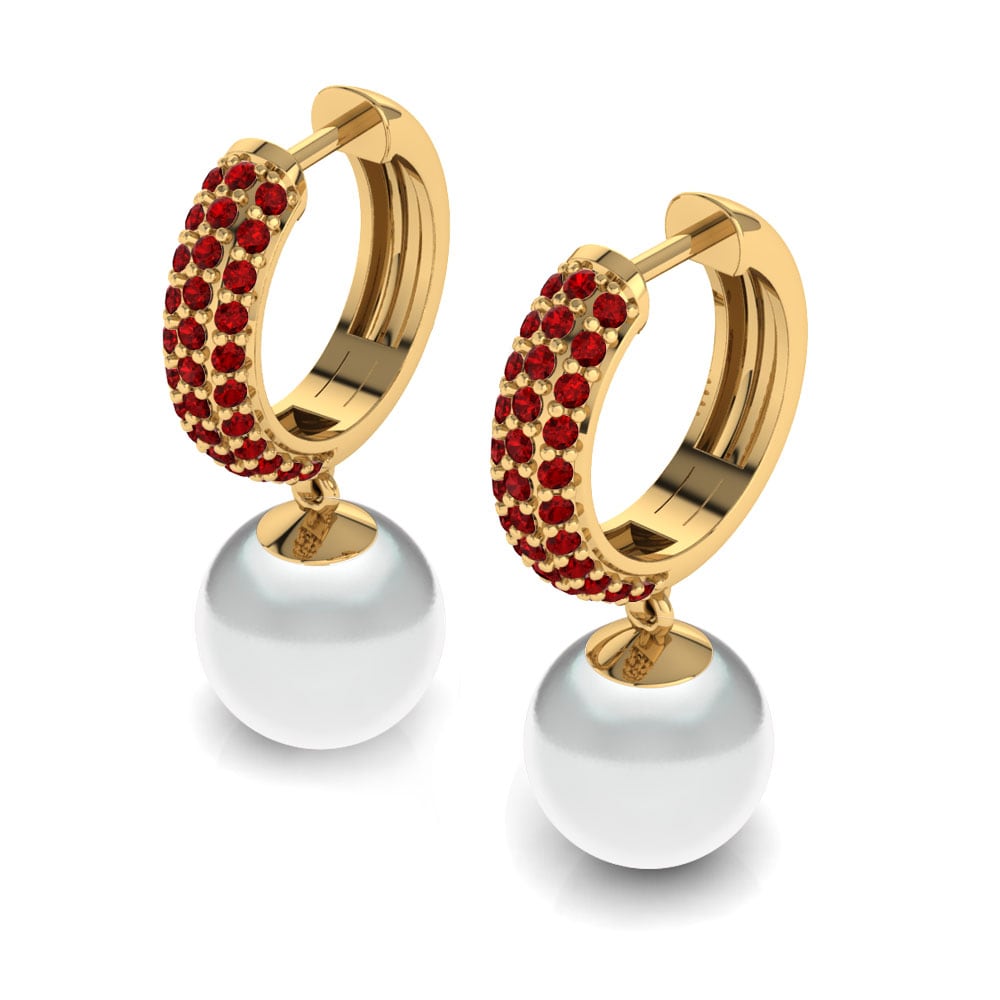 Red Zirconia Women's Earring Riva Ø10 mm