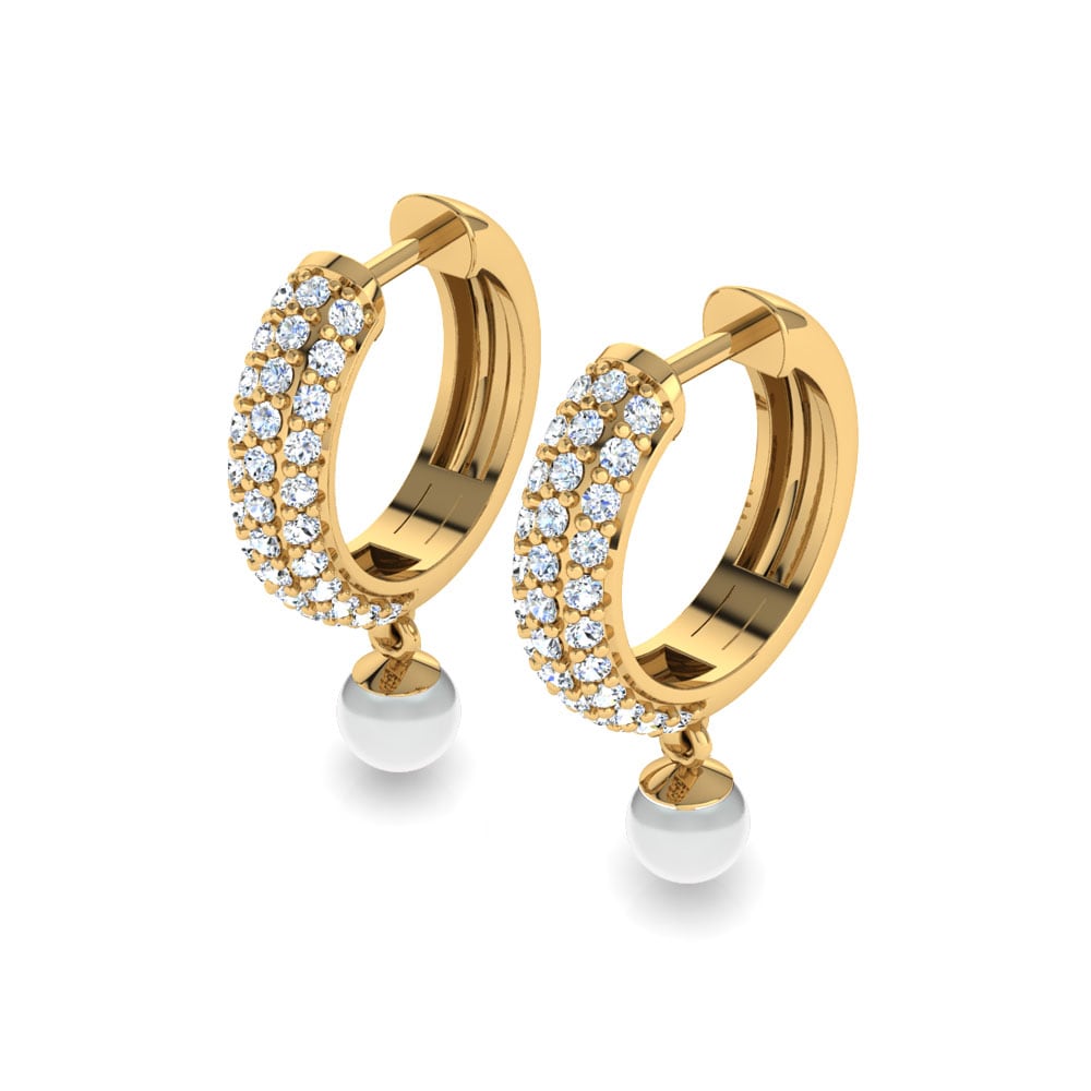 Diamante cultivado en laboratorio Pendiente de mujer Riva Ø4 mm