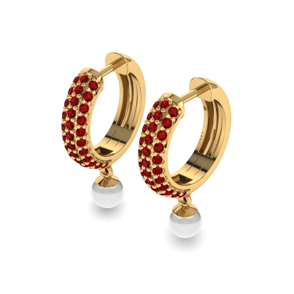 Red Zirconia Women's Earring Riva Ø4 mm