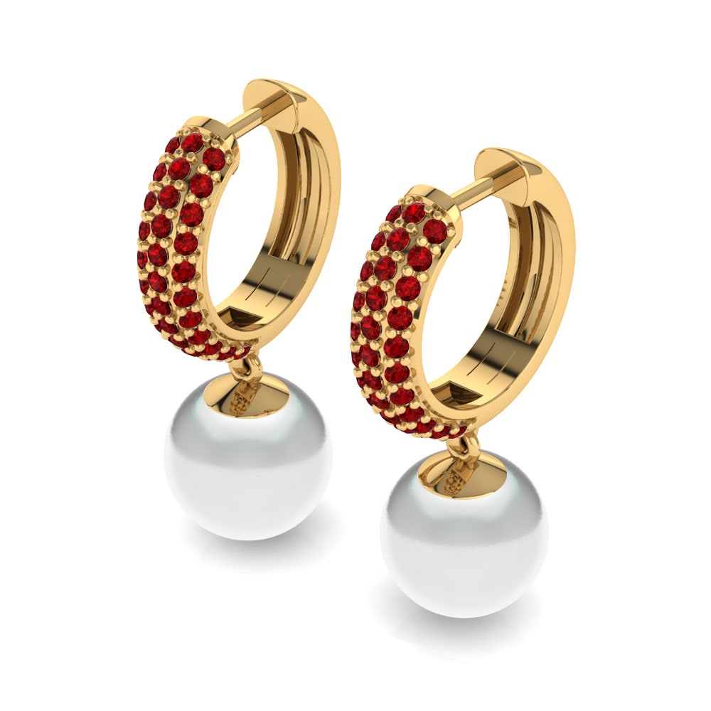 Red Zirconia Women's Earring Riva Ø8 mm