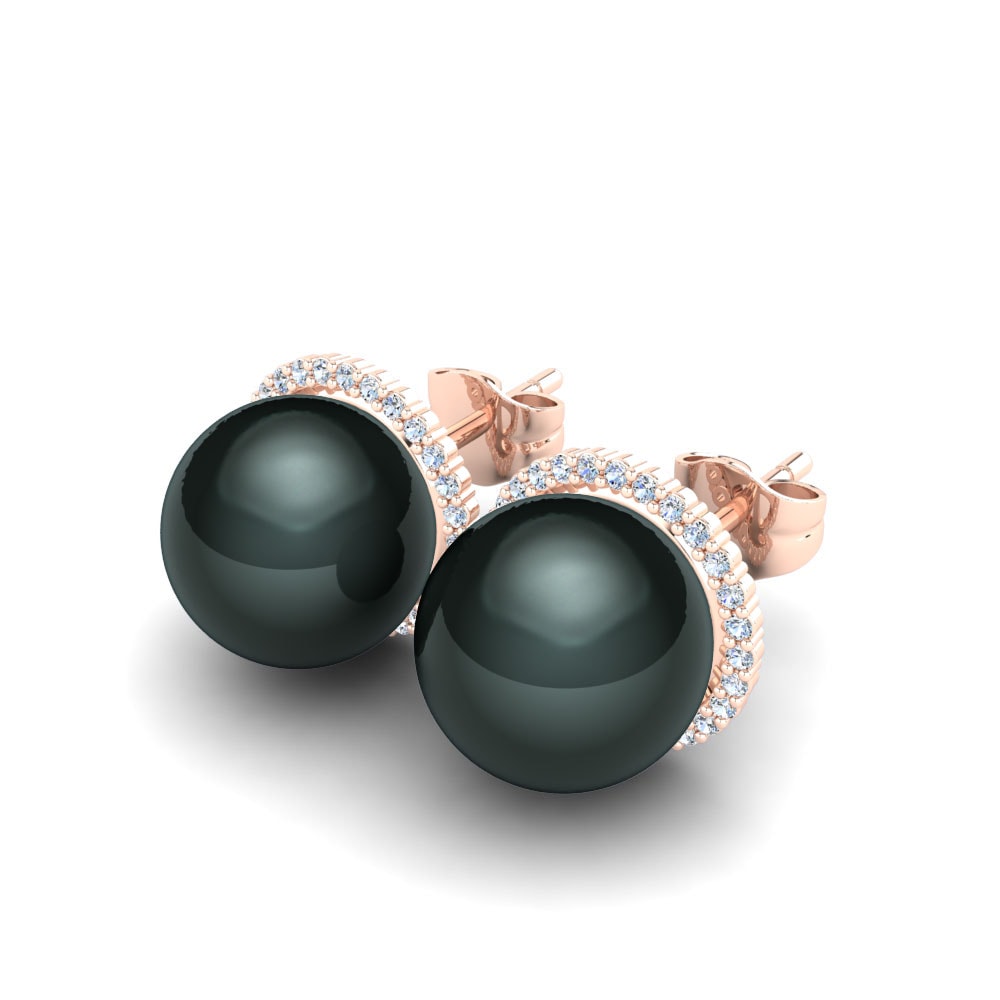 18k Rose Gold Women's Earring Marina Ø10 mm