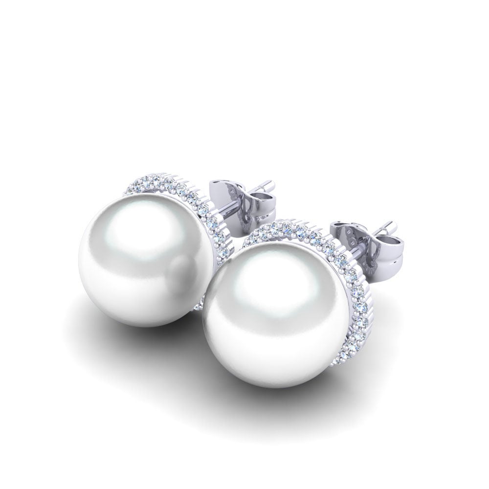 White sapphire Women's Earring Marina Ø10 mm