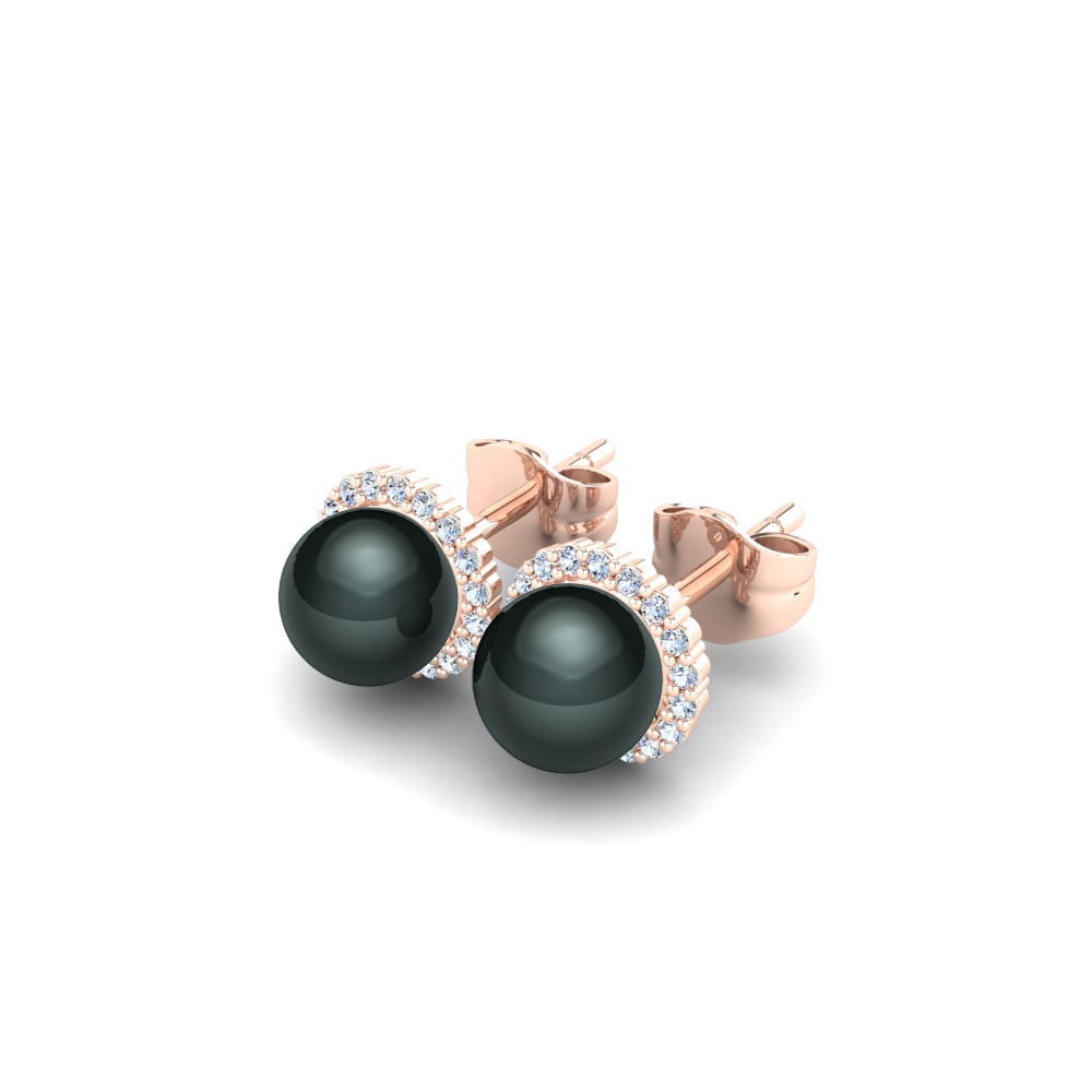 18k Rose Gold Women's Earring Marina Ø6 mm