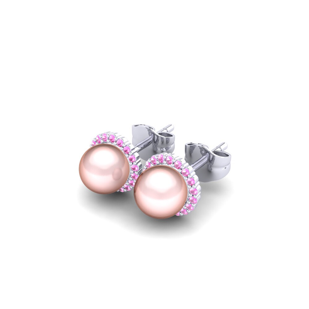 Turmalina rosa Pendiente de mujer Marina Ø6 mm