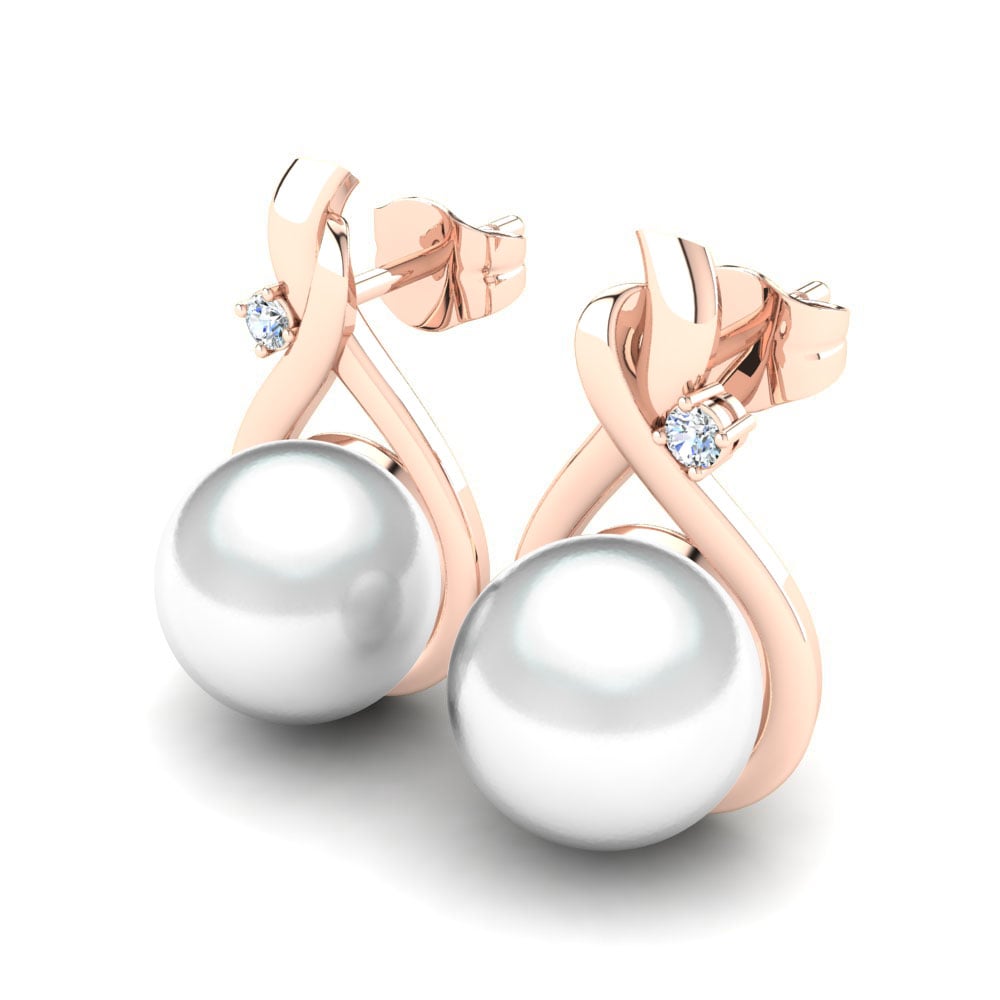 18ct Rose Gold Lab Grown Diamond Women's Earring Ginny Ø10 mm