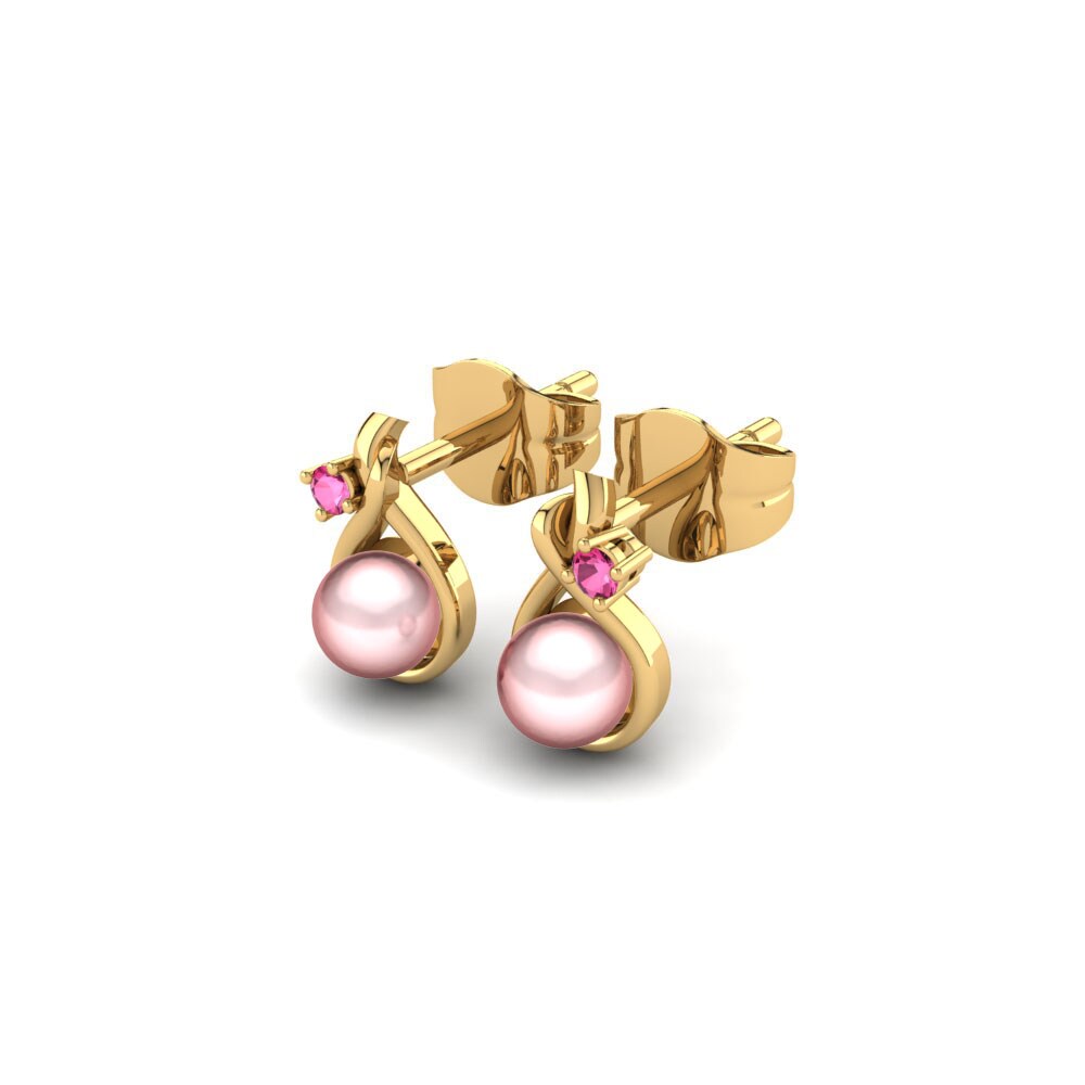 Turmalina rosa Pendiente de mujer Ginny Ø4 mm
