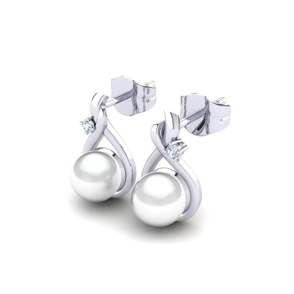 Plata 925 Zafiro blanco Pendiente de mujer Ginny