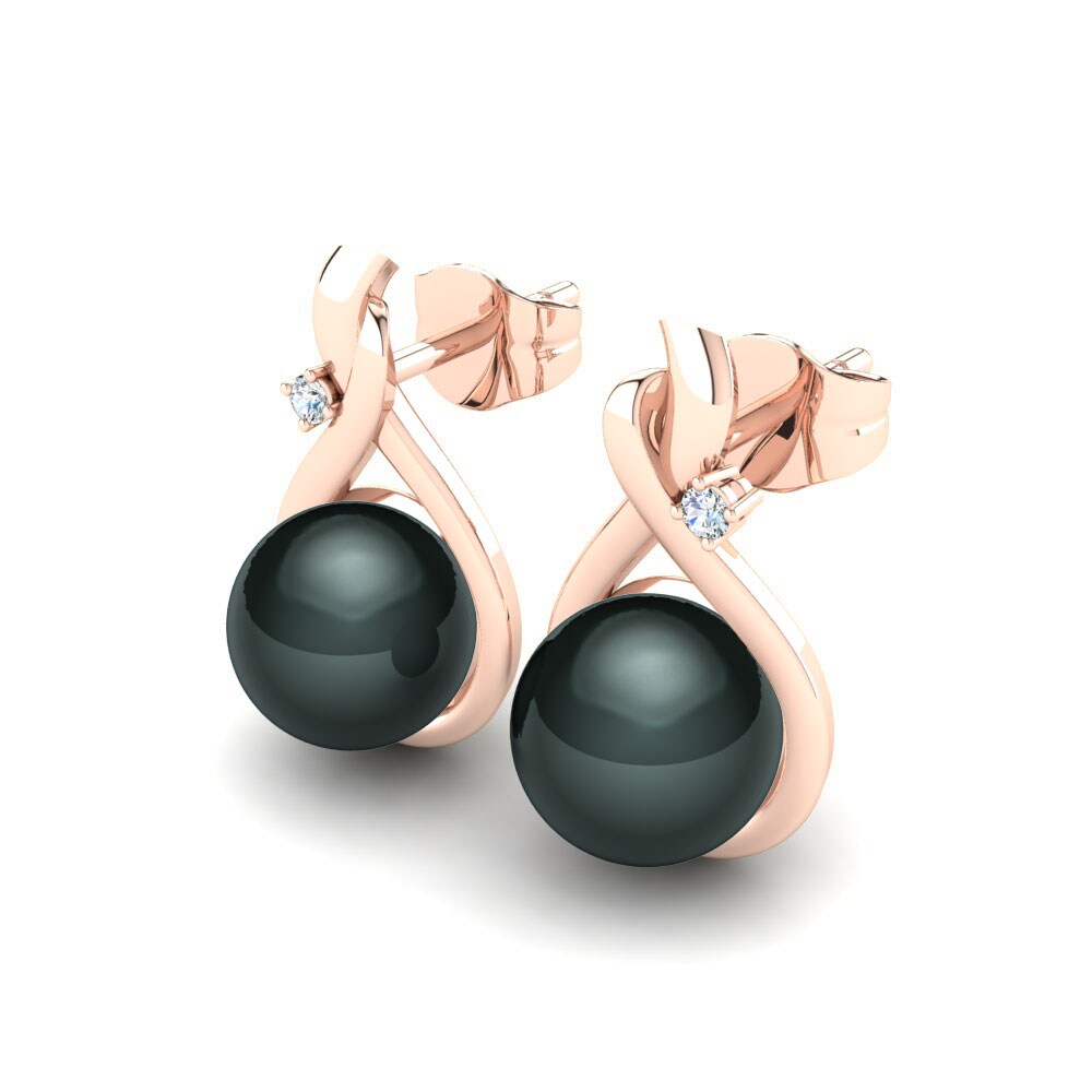 18k Rose Gold Women's Earring Ginny Ø8 mm