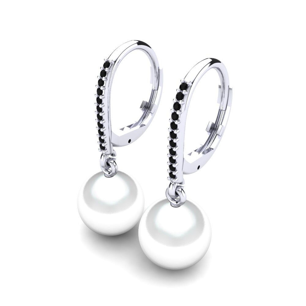 950 Palladium Black Sapphire Earring Cateline Ø10 mm