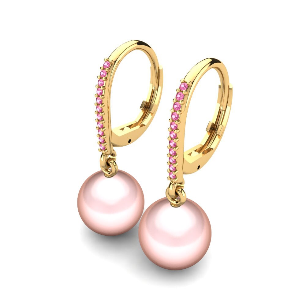 Turmalina rosa Pendiente de mujer Cateline Ø10 mm