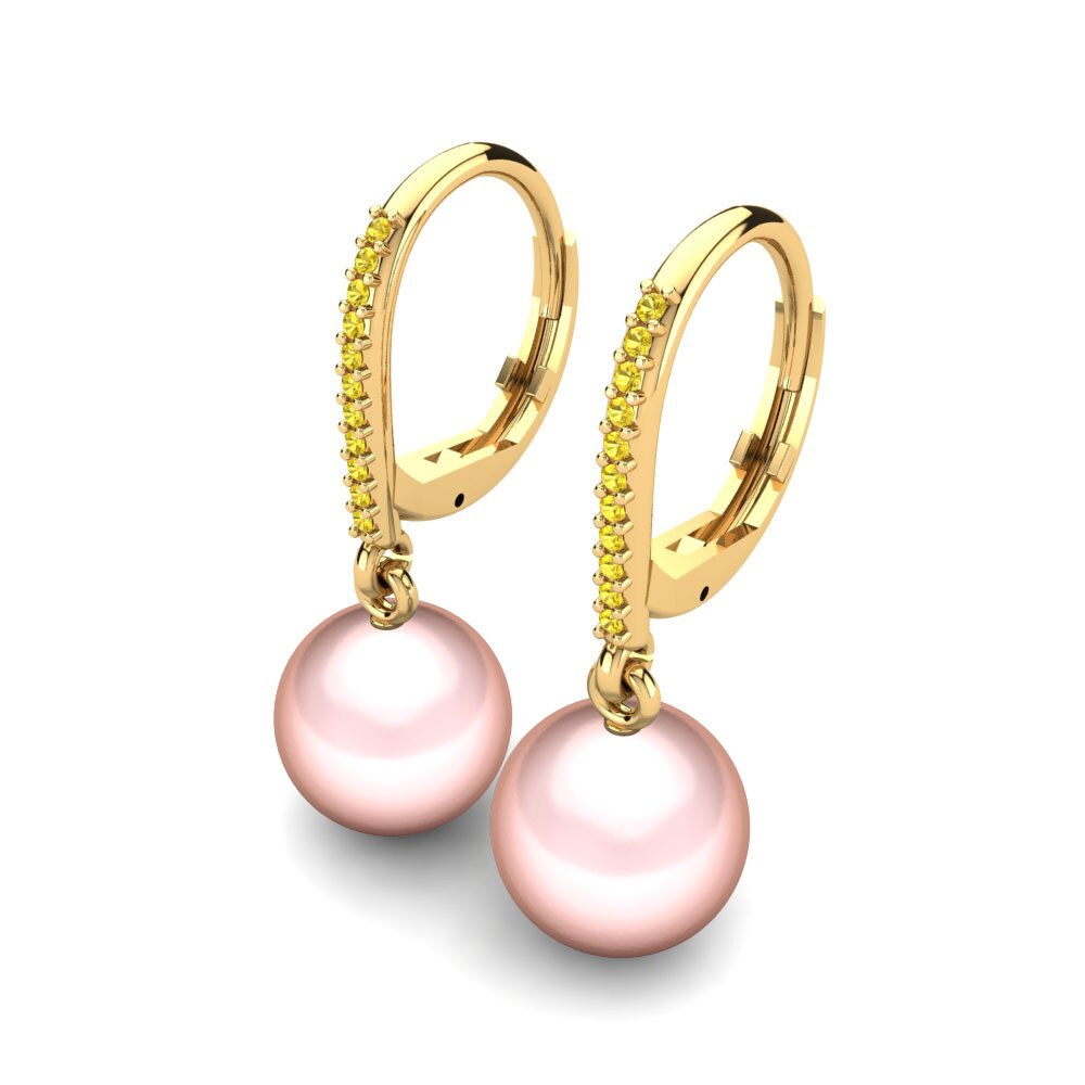 Yellow Sapphire Women's Earring Cateline Ø10 mm