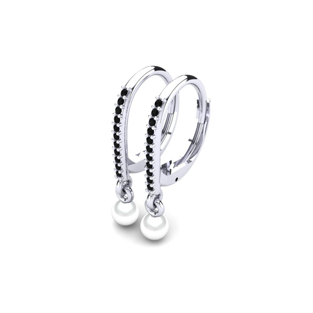 950 Palladium Black Sapphire Earring Cateline Ø4 mm