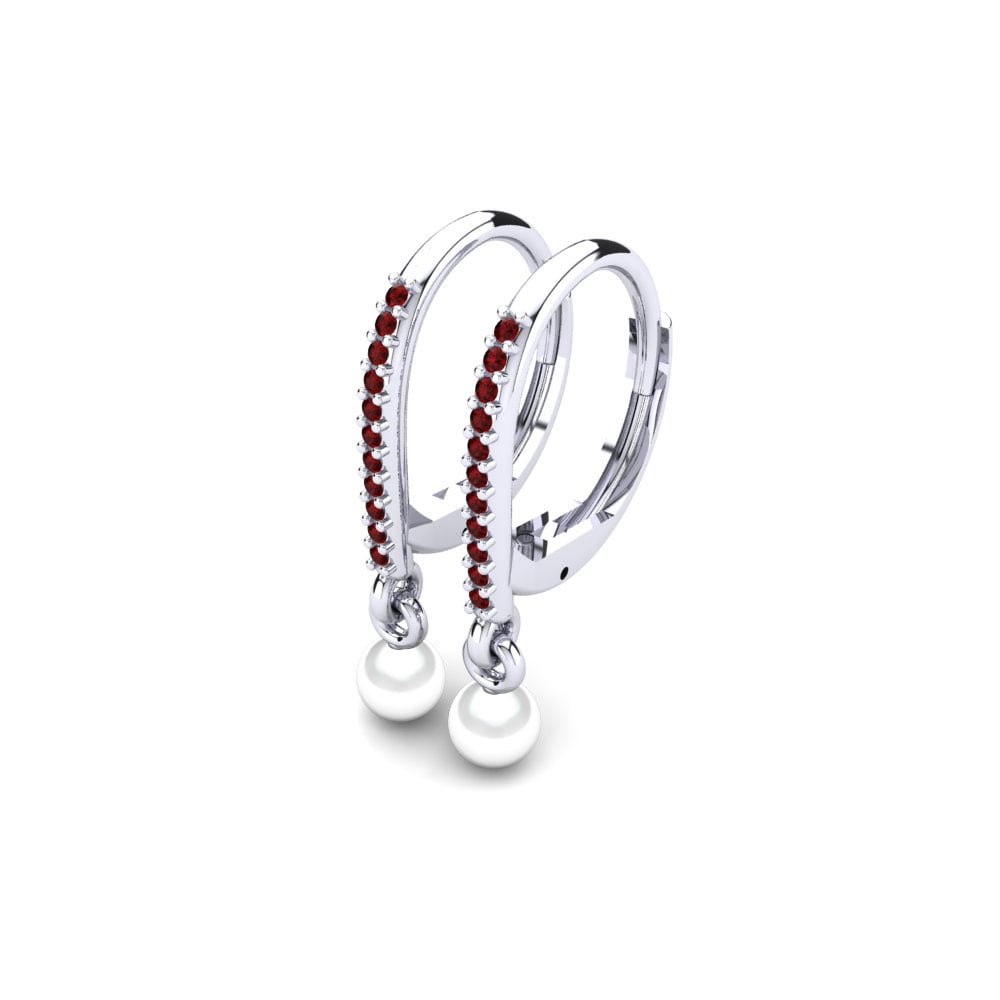 9ct White Gold Ruby Women's Earring Cateline Ø4 mm