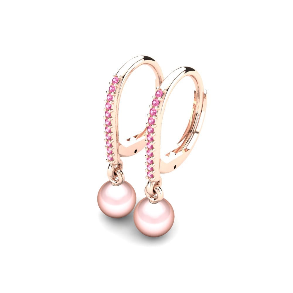 Turmalina rosa Pendiente de mujer Cateline Ø6 mm