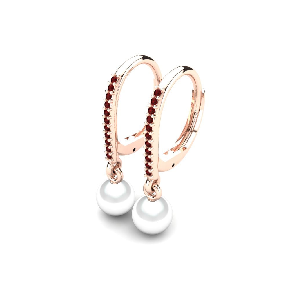 Circonita Roja Pendiente de mujer Cateline Ø6 mm