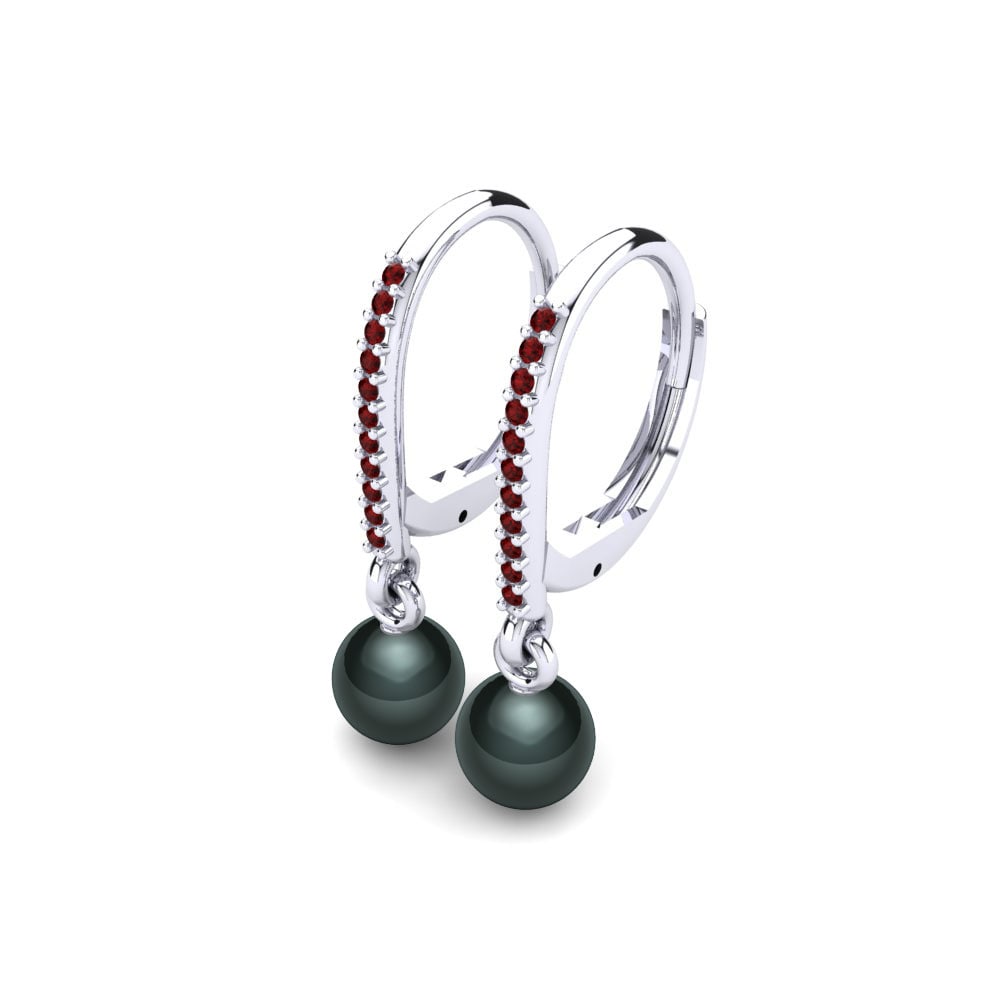 9ct White Gold Ruby Women's Earring Cateline Ø6 mm