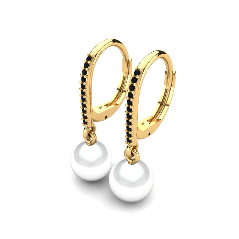 9ct Yellow Gold Black Diamond Women's Earring Cateline