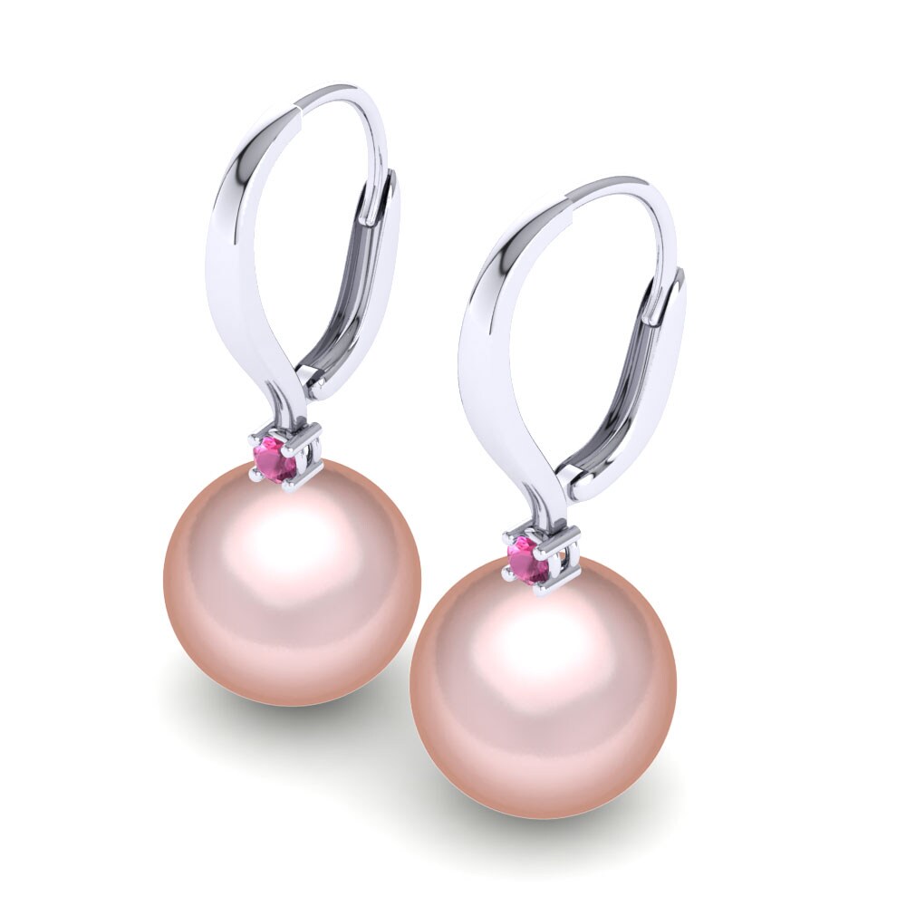 Turmalina rosa Pendiente de mujer Philberta Ø10 mm
