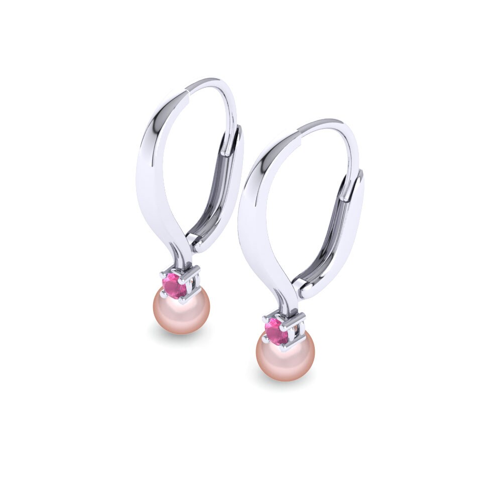 Turmalina rosa Pendiente de mujer Philberta Ø4 mm