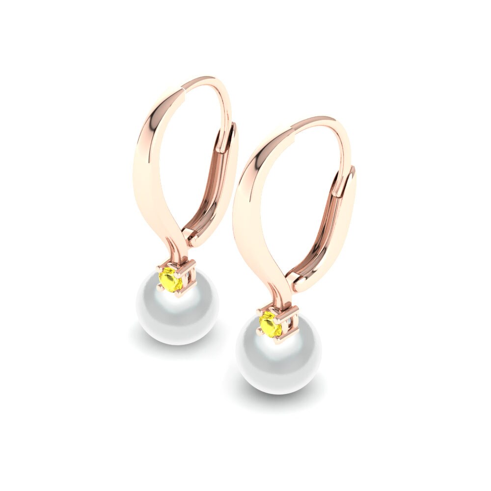 14ct Rose Gold Yellow Sapphire Women's Earring Philberta