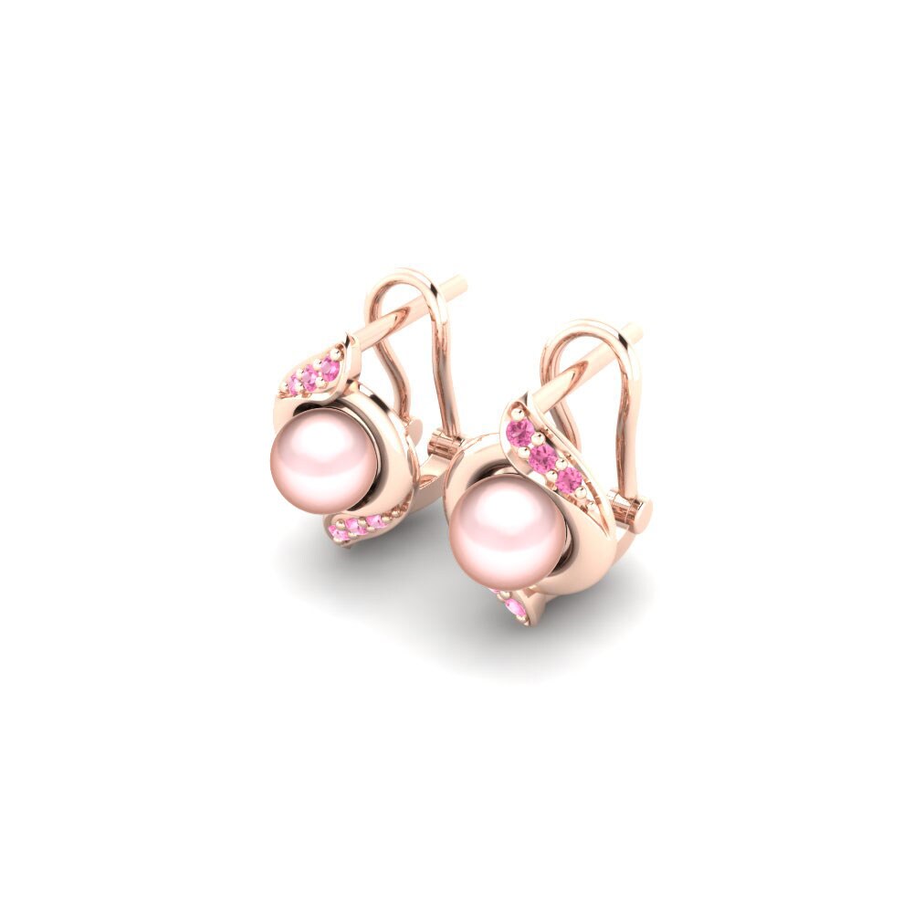 Turmalina rosa Pendiente de mujer Majori Ø4 mm