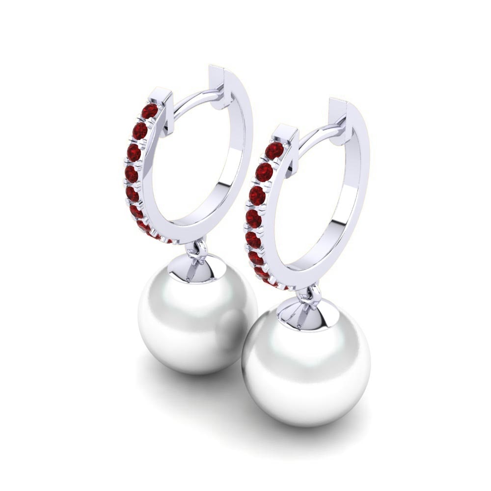 Circonita Roja Pendiente de mujer Carine Ø10 mm