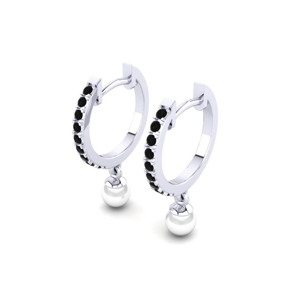 950 Palladium Black Sapphire Earring Carine Ø4 mm