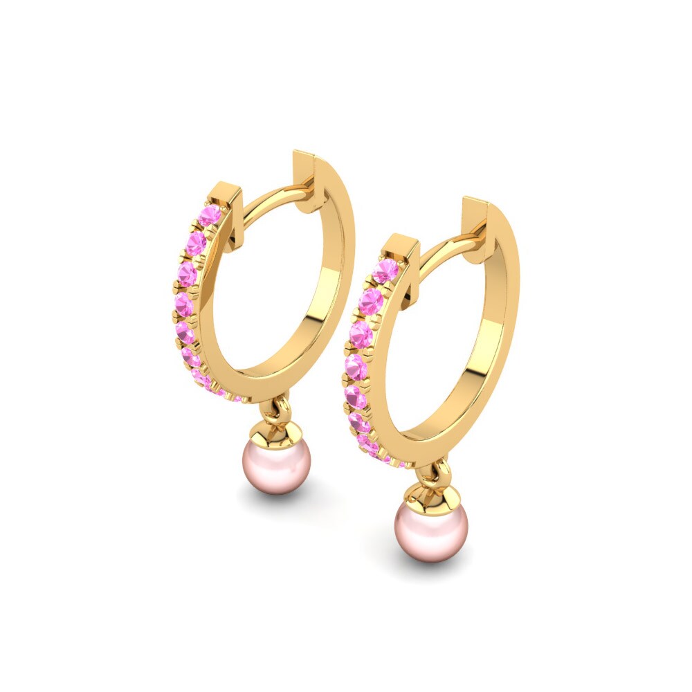 Turmalina rosa Pendiente de mujer Carine Ø4 mm