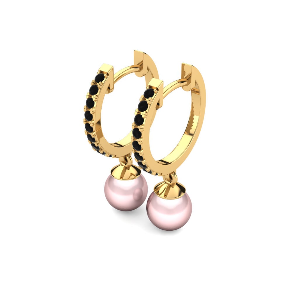 14ct Yellow Gold Black Onyx Women's Earring Carine