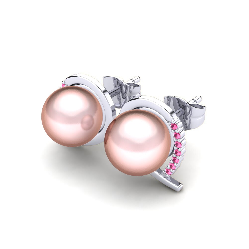 Turmalina rosa Pendiente de mujer Purisima Ø8 mm
