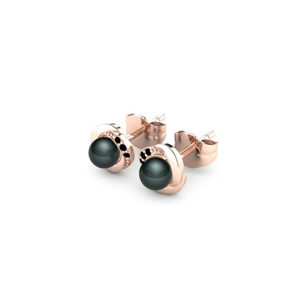 Sort Diamant Kvindes ørering Stelina Ø4 mm