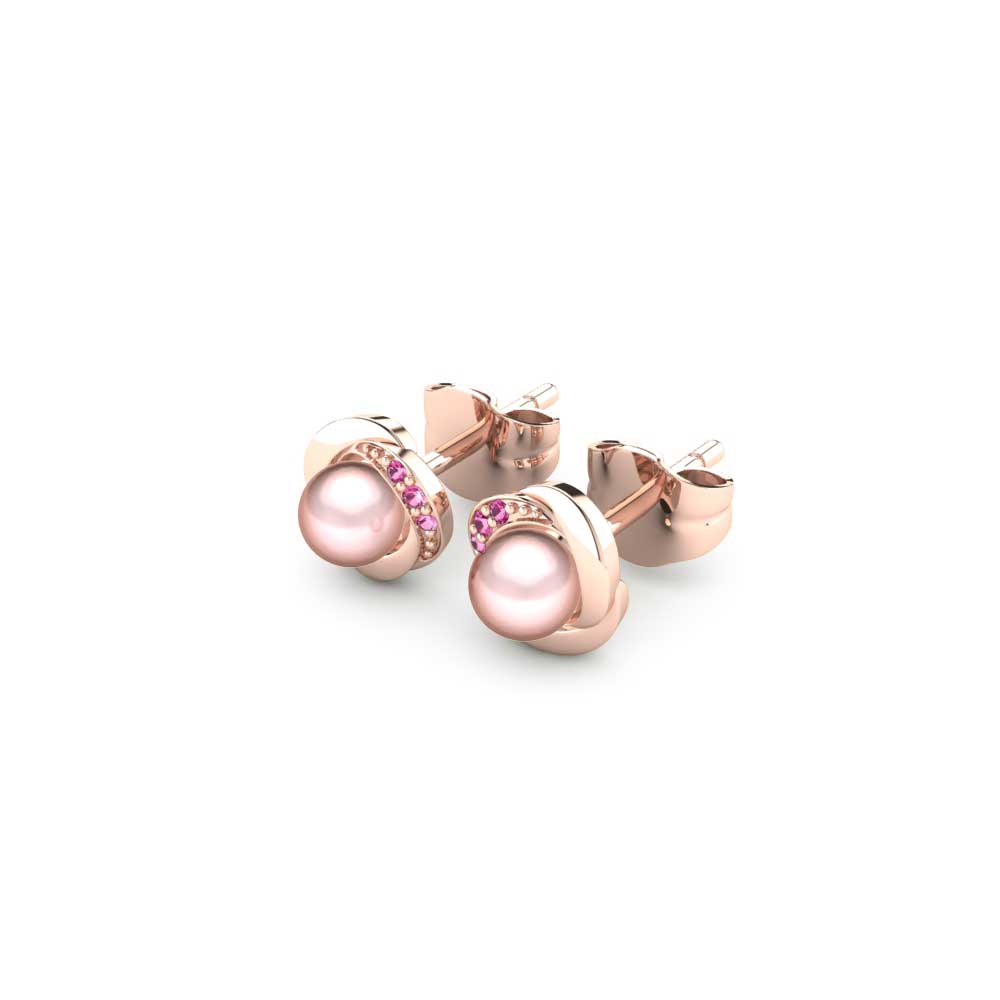 Turmalina rosa Pendiente de mujer Stelina Ø4 mm