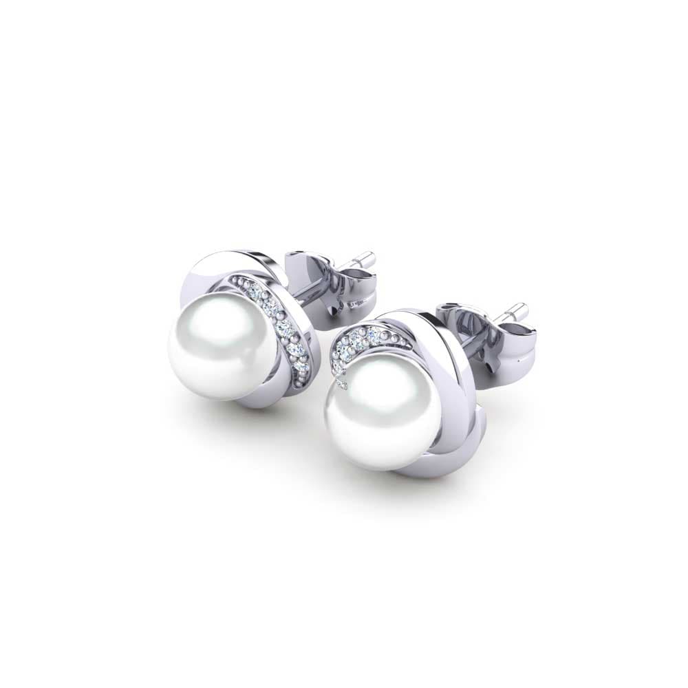 Plata 925 Zafiro blanco Pendiente de mujer Stelina
