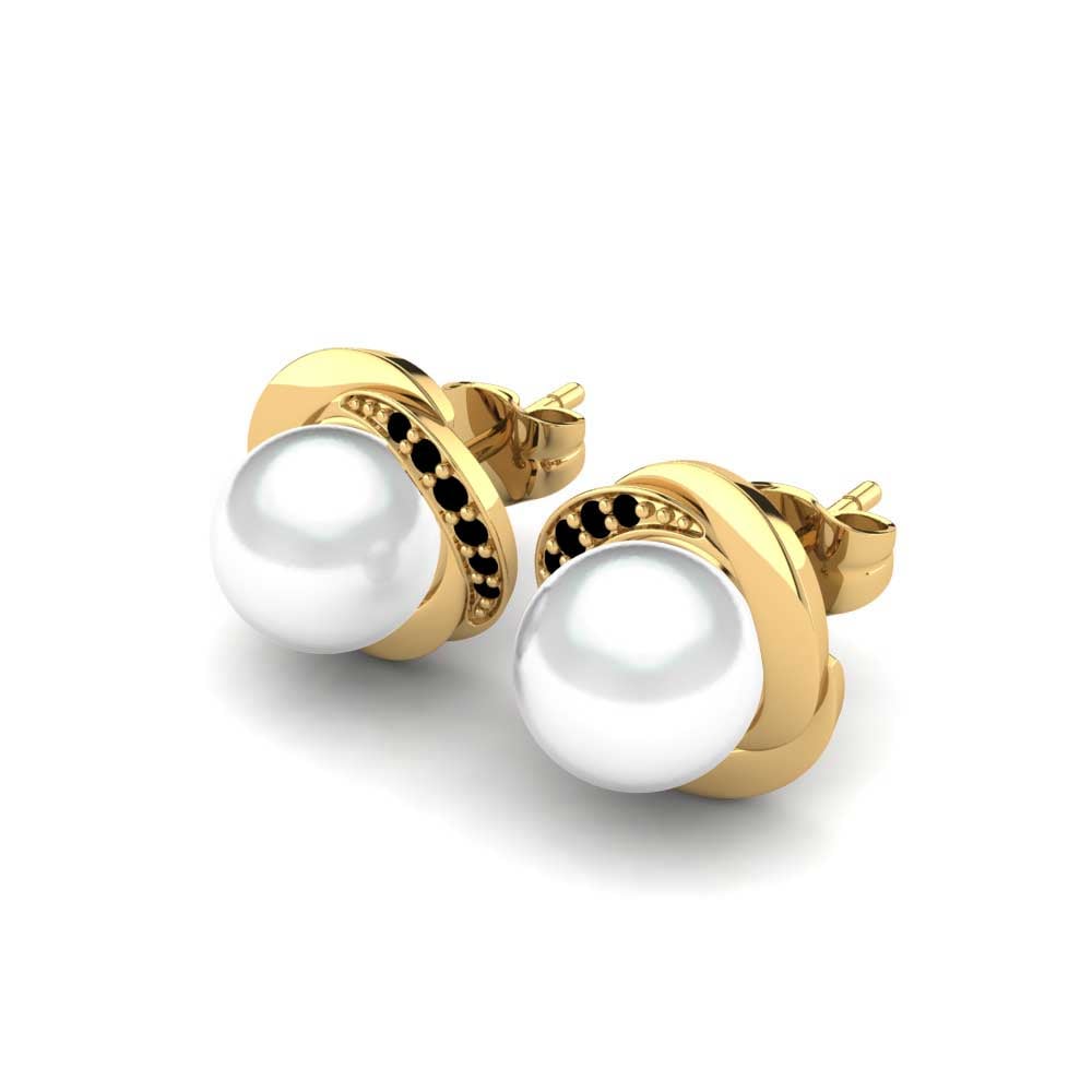 9 Ayar Sarı Altın Kadın Küpe Stelina Ø8 mm
