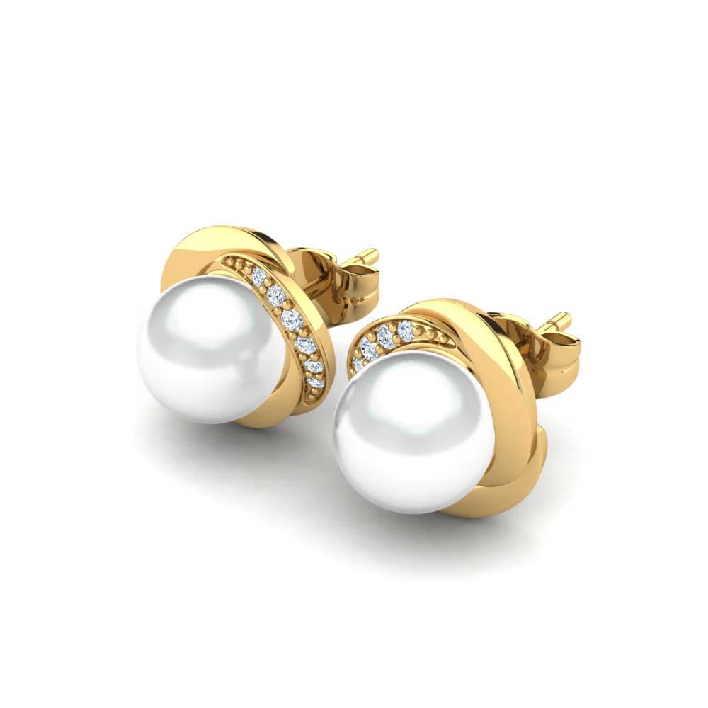 9k Oro Amarillo Moissanita Pendiente de mujer Stelina Ø8 mm
