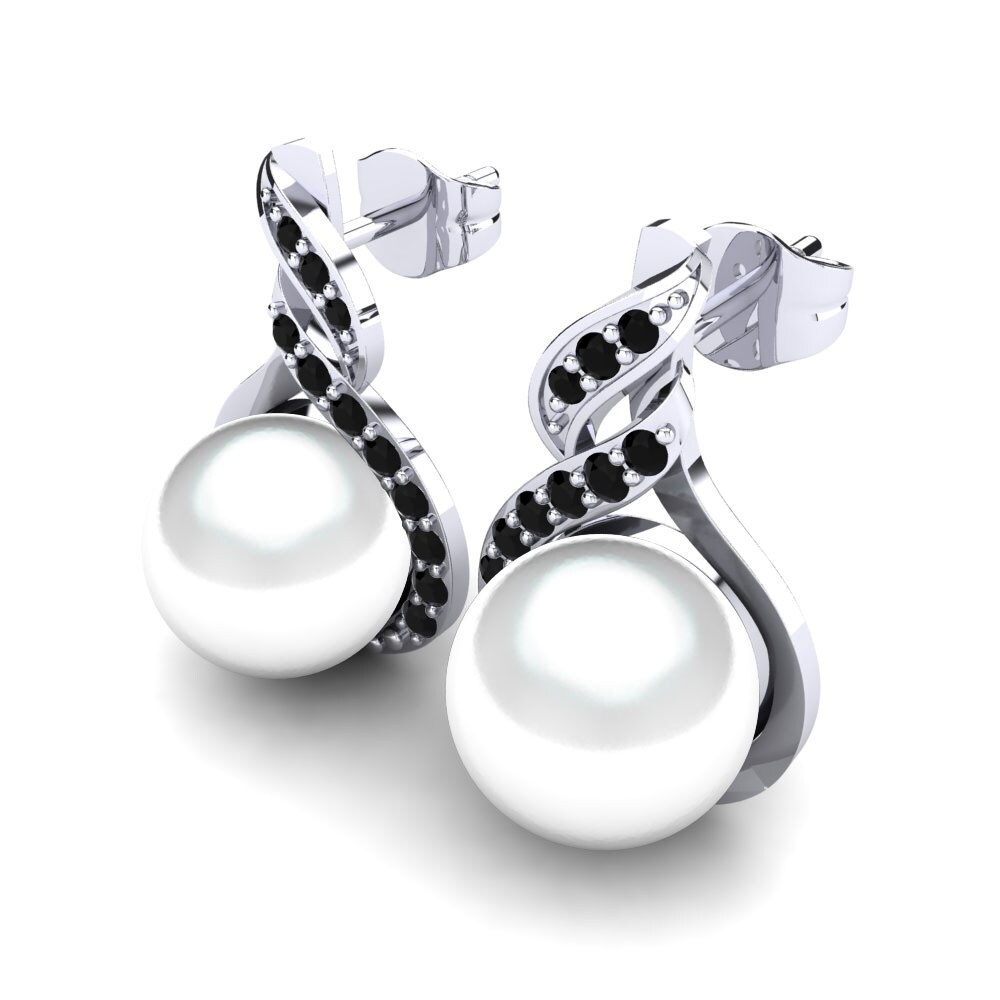 Saphir noir Boucle d'oreille femme Novalie Ø10 mm