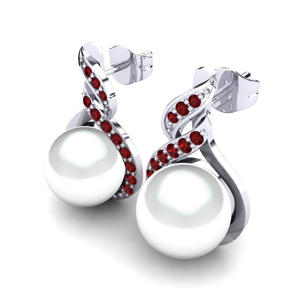 Circonita Roja Pendiente de mujer Novalie Ø10 mm