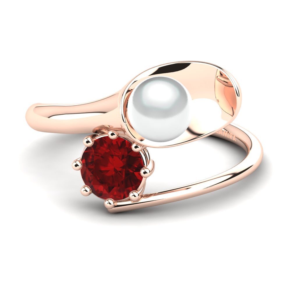 Rubin (Im Labor erstellt Steine) Ring Leveria Ø6 mm