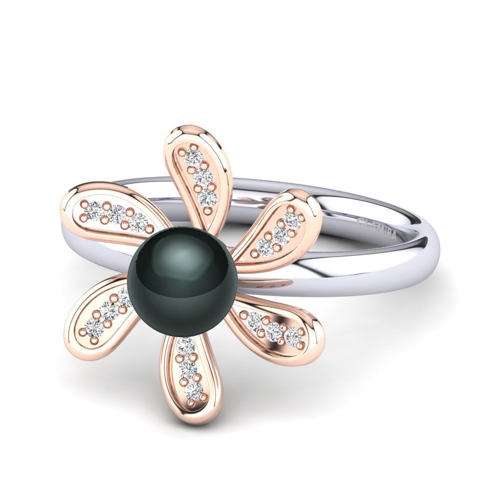 14ct Rose / White Gold Ring Lorangelis Ø6 mm