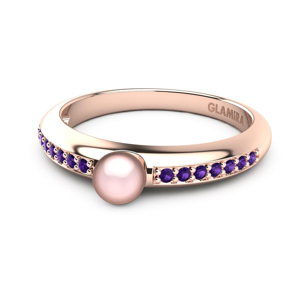 Cultured Pearls Amethyst Engagement Rings
