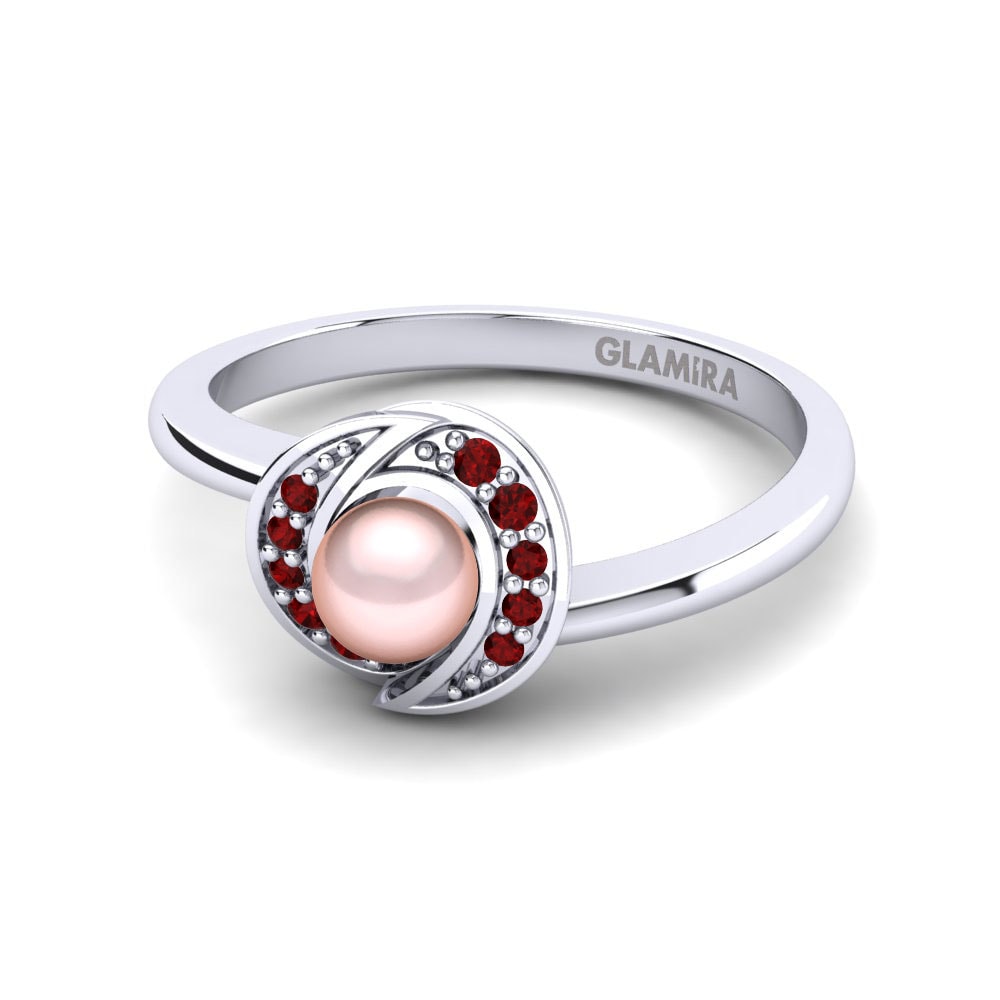 950 Platinum Red Zirconia Ring Ornello Ø4 mm