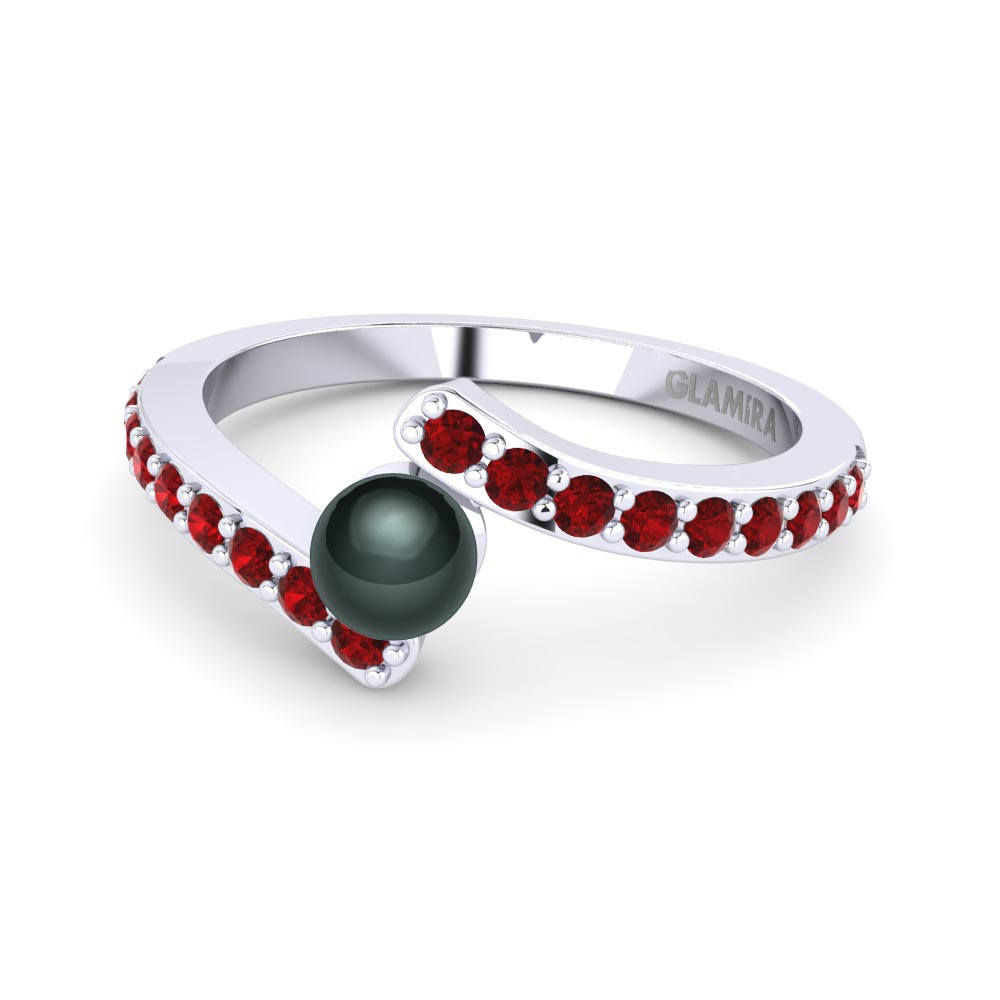 950 Platinum Red Zirconia Ring Trinity Ø4 mm